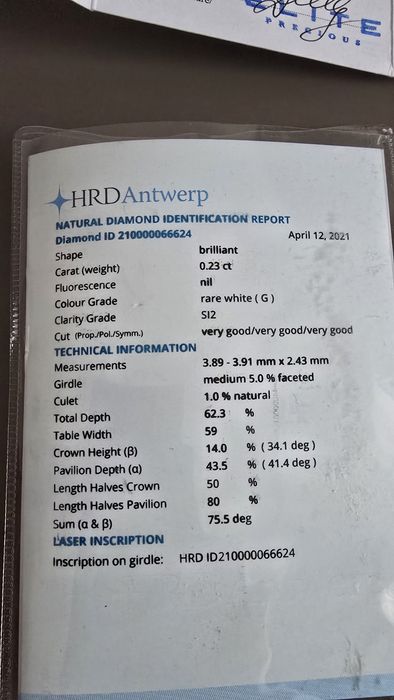 Годежен пръстен с диамант 0.23 ct – 14К злато (585)