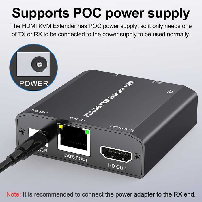 HDMI USB KVM Extender–удължител за HDMI и USB до 150 м през CAT6/CAT5e