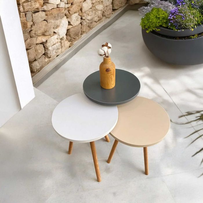 Цветни Дървени Маси- 3 броя