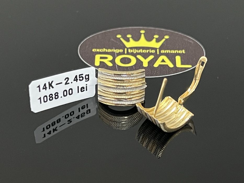 Bijuteria Royal CB : Cercei dama aur 14k 585  2,45 gr