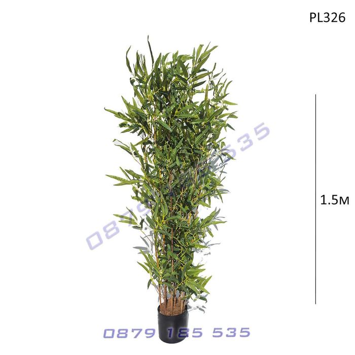 Изкуствен бамбук декорация саксия зелено растение интериор екзотично