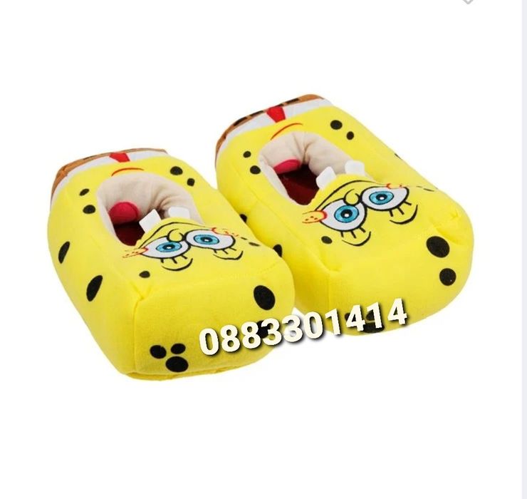 3D Пантофи SpongeBob Спондж Боб Плюшени пантофи