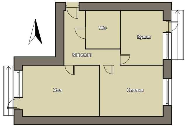 Продава се Тристаен апартамент в Ямбол, Граф Игнатиев - 60 кв.м за 1105 €/кв.м - Снимка #8