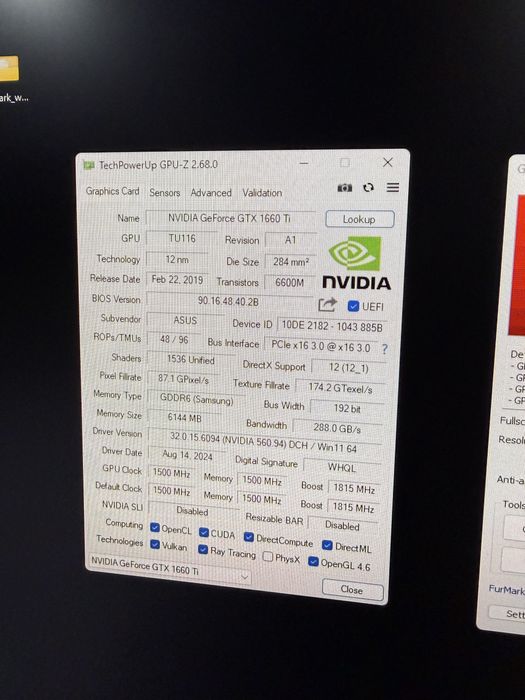 Asus Tuf Gtx1660ti 6gb