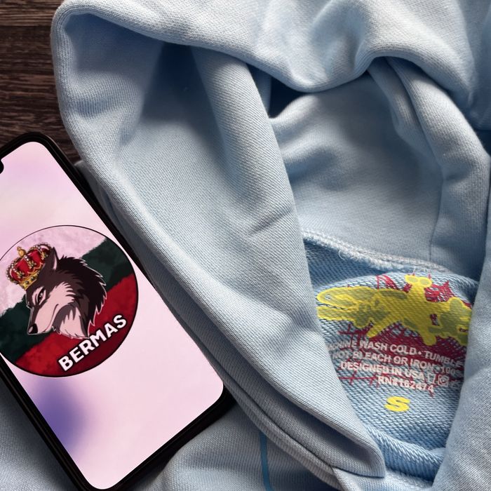 Sky Blue Sp5der hoodie S размер‼️ Последна бройка