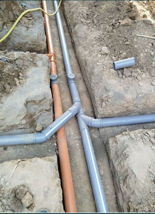 Ура Транша Подивал ЯмаТунел казиш ишлари Канализация полне установка