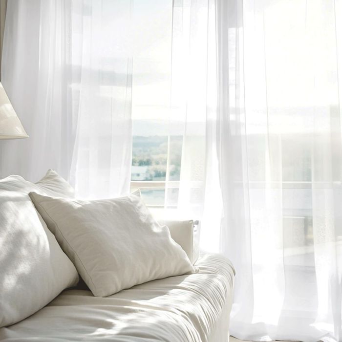 Perdele albe 260x140 cm set 2 buc transparente PONY DANCE