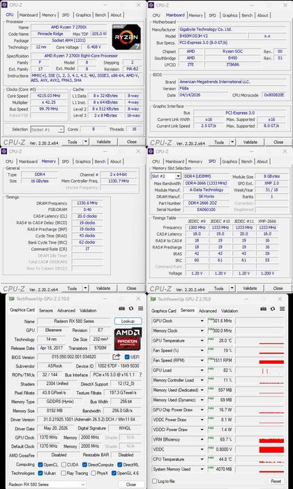 PC Complet Ryzen 2700x 16gb ddr4 Rx580 Phantom NVMe Ultra Corsair ARGB