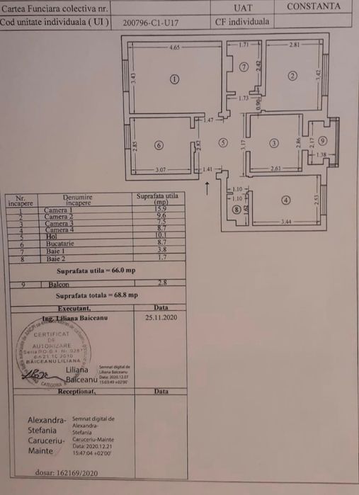 Inel 2 apartament 4 camere decomandat etaj 1