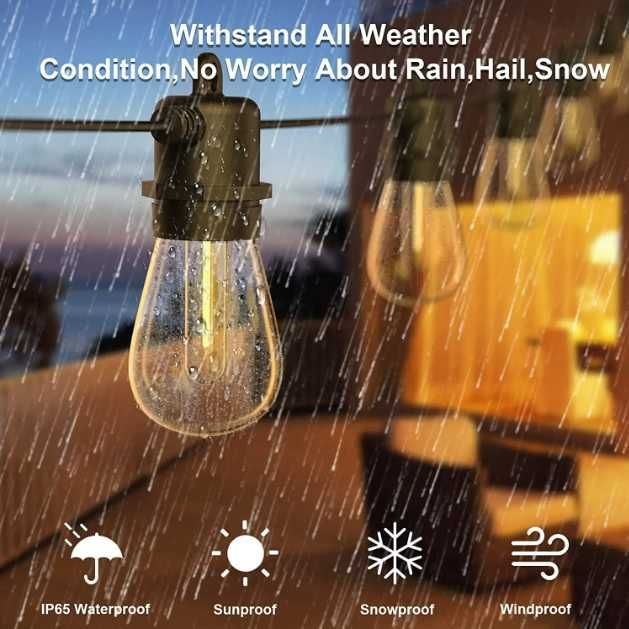 Ghirlandă 15M cap rotund si agatatoare pe fiecare dulie, 2 bec rezerva