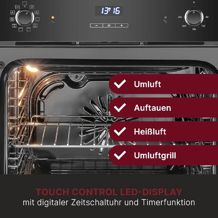 Нова фурна за вграждане Bomann черна