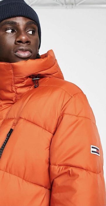 Tommy Jeans asymmetric zip hooded puffer jacket