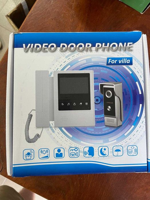 Sistem de interfon video cu sonerie color, ecra TFT de 4,3 inci, cu cablu, viziune nocturnă IR, interfon cu rază de acțiune de 100 de metri