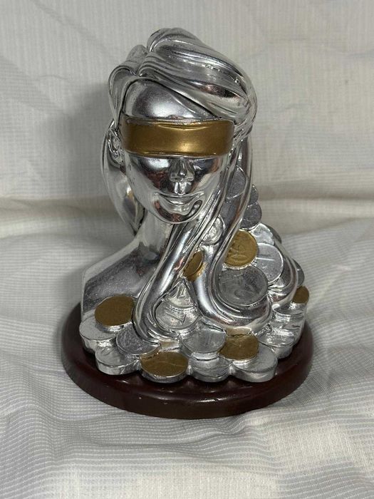 STATUETA Laminata ARGINT 800 - JUSTITIA Oarba - 40g. - Vintage !