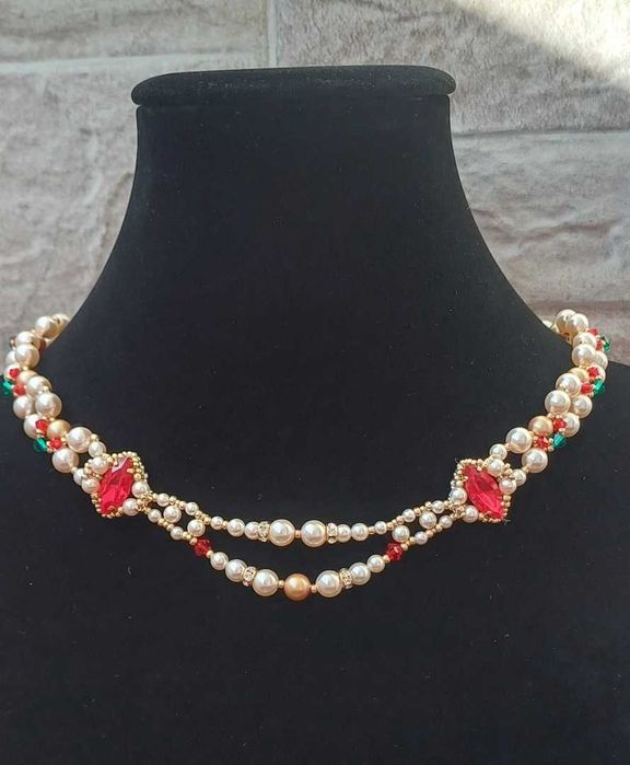 Ръчно изработено колие Венеция с цвят Light Siam