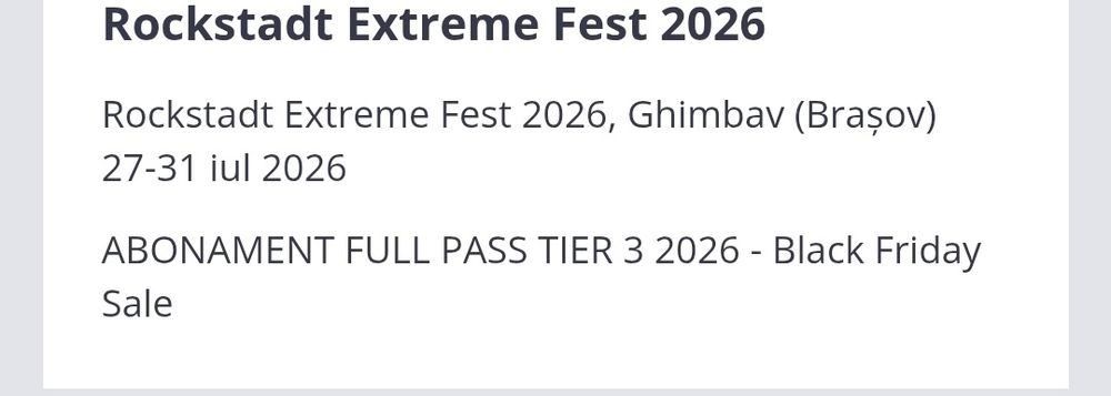 Bilet Rockstadt extreme fest