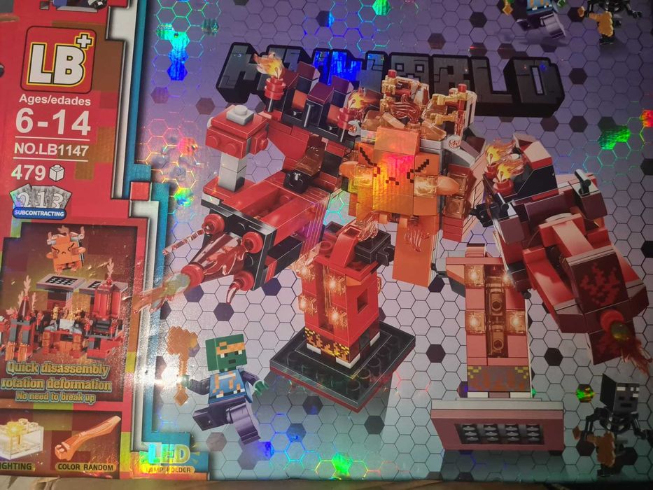 Minecraft трансформър LED СВЕТЕЩ конструктор Майнкрафт конструктори