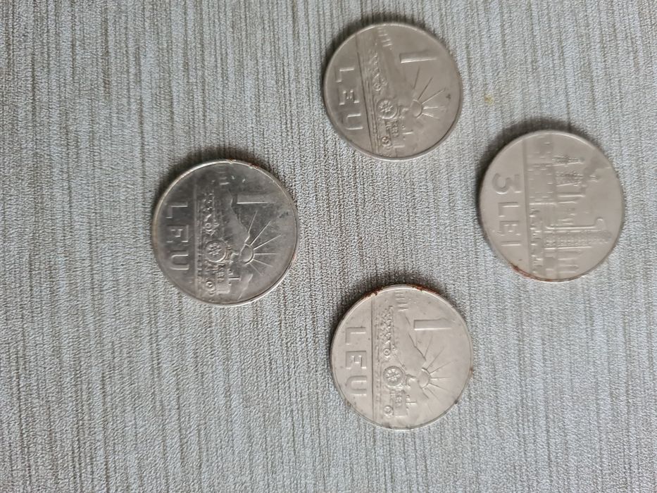 Monede pentru colecție de 1leu și 3 lei,toate din anul 1966