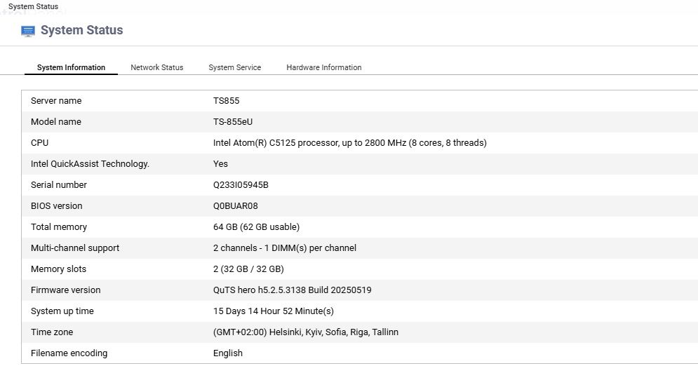 Продавам NAS QNAP TS-855eU-8G 64Gb + QXG-10G2TB + QM2-2P-344A
