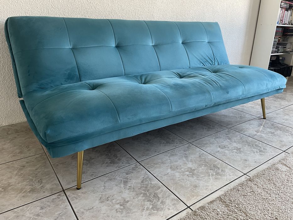 Canapea 3 locuri,albastra,extensibila,mobexpert,in stare foarte buna