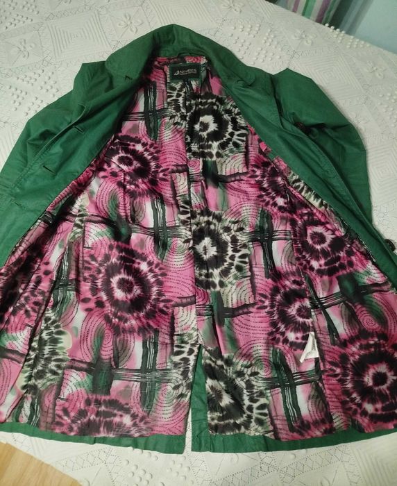 Зелен шлифер/манто - № 38, промазана материя