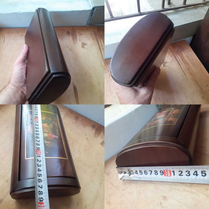 Уникална стара аристократична кутия цигари табакера махагон