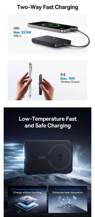 Baseus FM12 Qi2 Magnetic Power Bank 10000mAh PD22.5W for iPhone 16 17