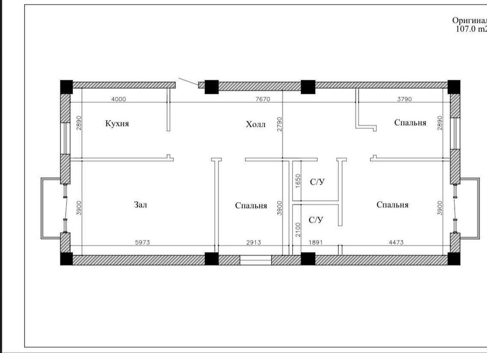 Ц-4 Алайский ЖК Муфаррах 4-комн 4/6 107 м² коробка закрытый двор
