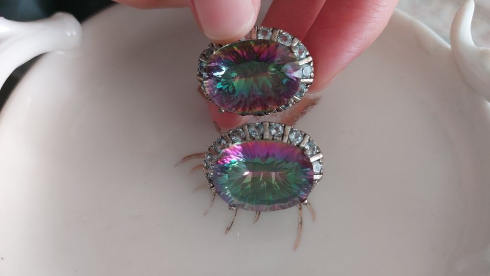 Серебряный набор с мистик-топазом 925