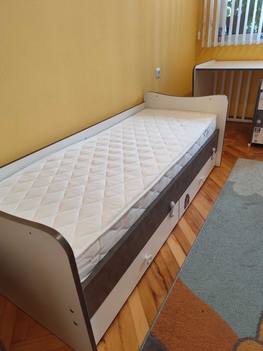 Бебешко легло LORELLI Maxi Plus 70/160 Бяло/Stone Grey + Матрak