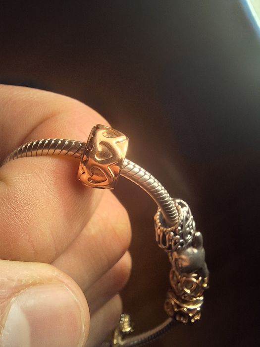 Bratara pandora argint + selectie 9 charmuri