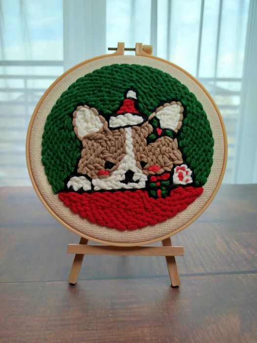 Tablou brodat câine