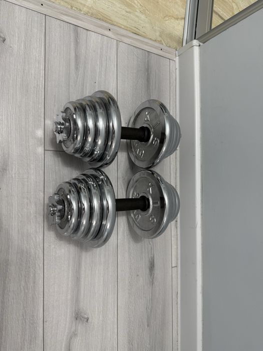 Гантели 2шт по 15кг + штанга