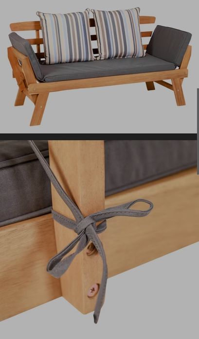 NOU Banca gradina din lemn, 2in1 - sezlong