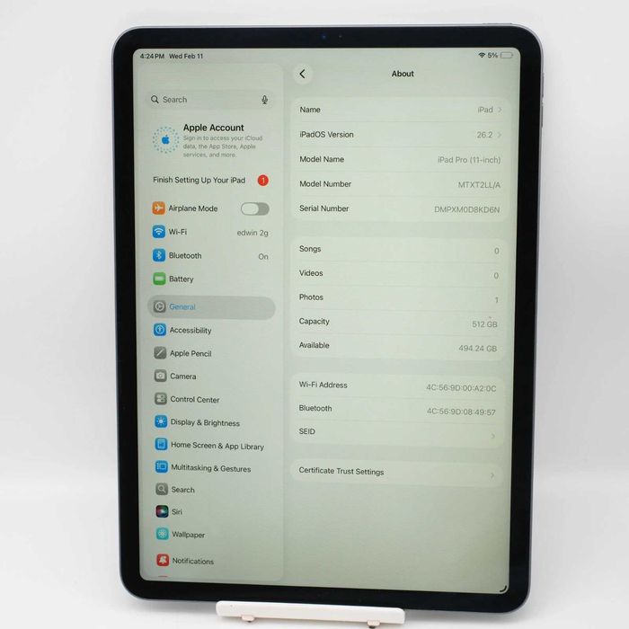 iPad Pro (11") Space Gray 512 GB