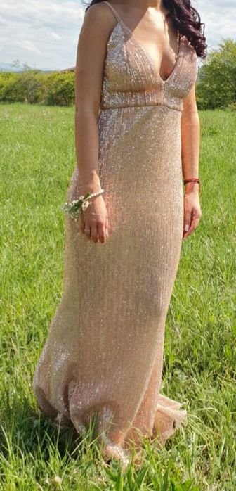 Официална дълга рокля с пайети