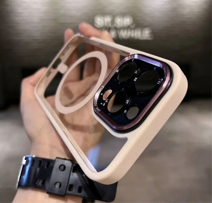 Iphone 13/14/15/16/17 PRO MAX PLUS AIR Husa Magsafe Spate Fumuriu Came