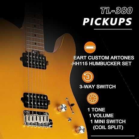 Chitara electrica Eart Elektro TL-380 GOLD - nouă