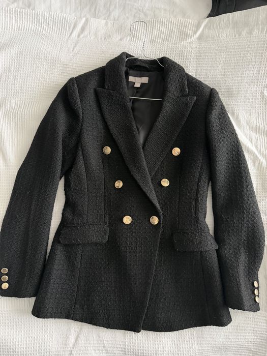 H&M Черно сако от букле XS