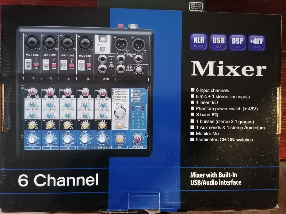 Миксер с 6 канала за муз. инструменти