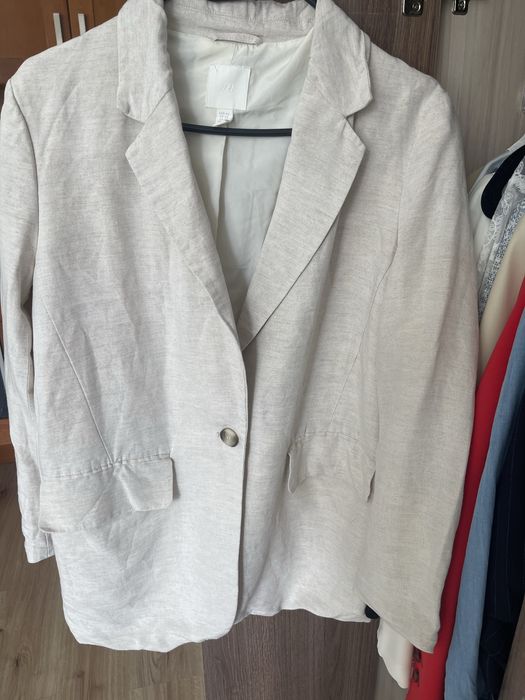 Ленен/о бежов/о блейзър/сако H&M