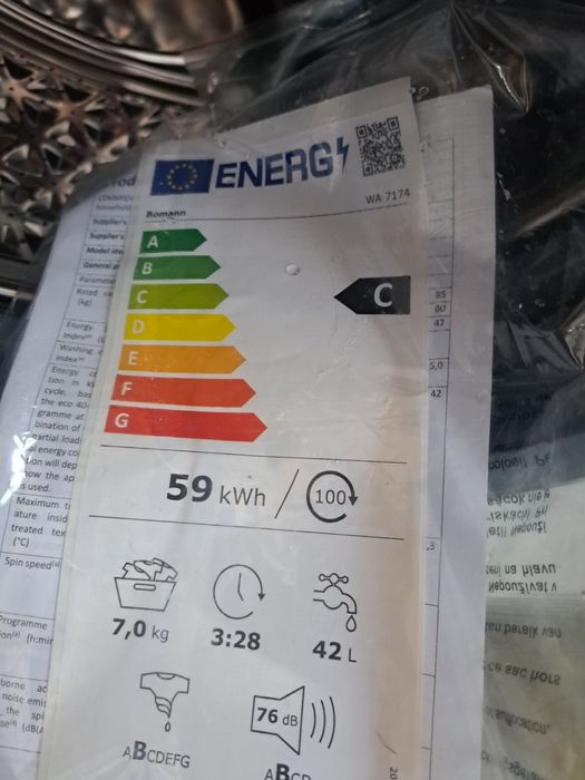 Нова слим 42 см инверторна пералня Боман/Bomann 7 кг