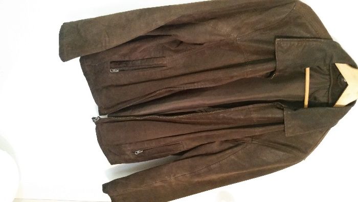 jacheta geaca piele maro C&A cu mesada super