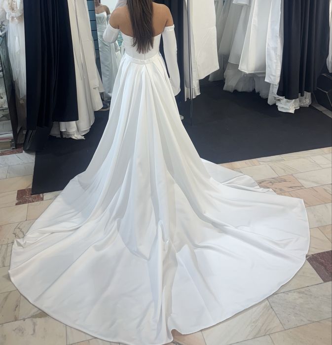 Trenă detașabilă pentru rochie de mireasă – tafta