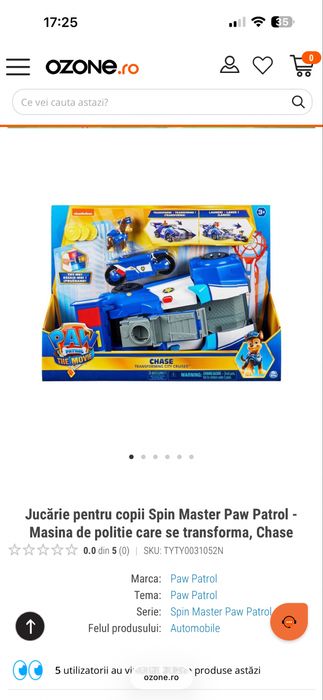 Masinuta Politie Spin Master Paw Patrol Chase