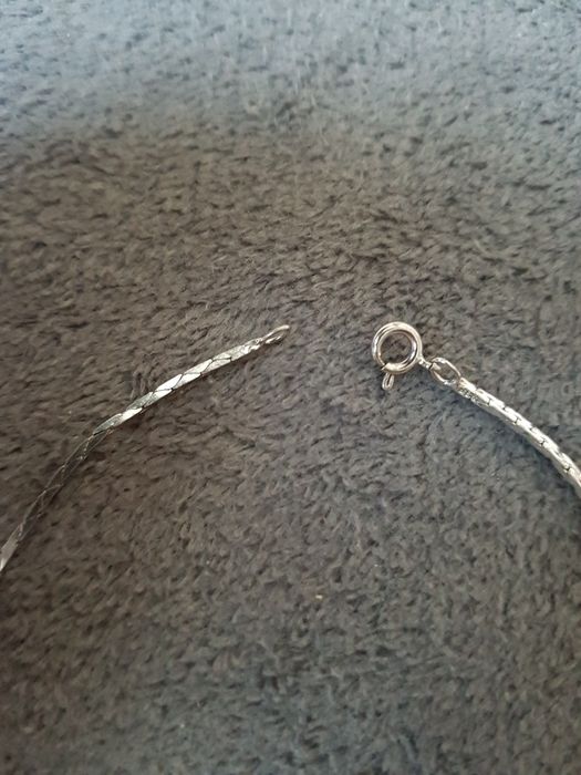 (5) colier lant argint 835 Germany rodiat 3 rubine narurale,nou