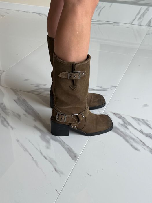 Дамски ботуши от естествен велур размер 36