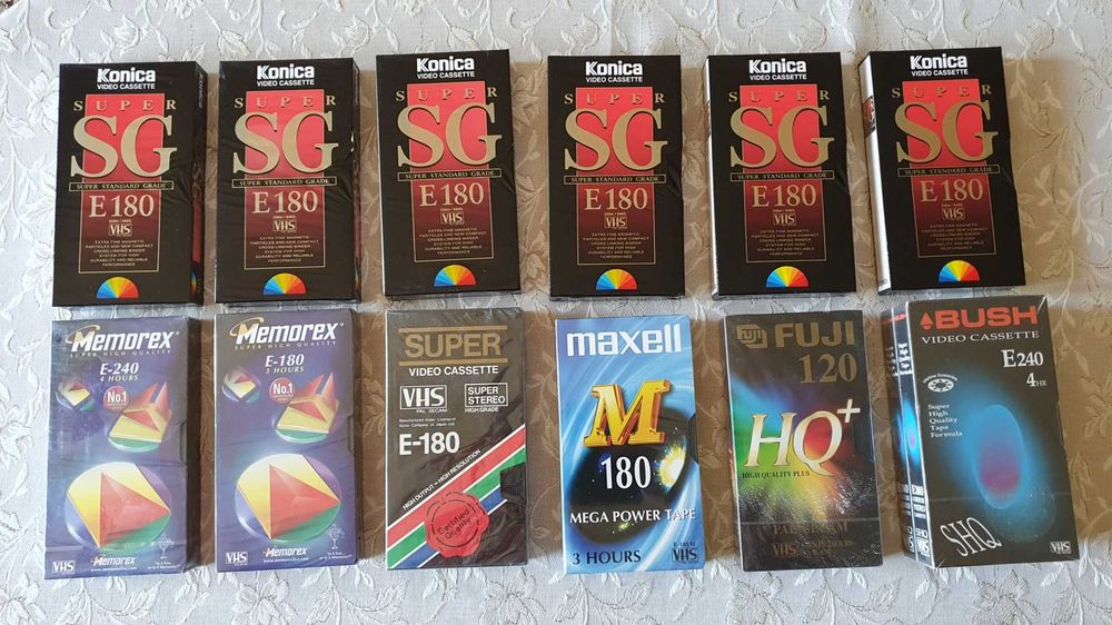 Нови видеокасети VHS TDK, JVC, BASF, Sony, Memorex. Konica