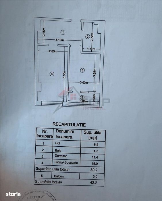 Apartament 2 camere open-space, Bloc nou Intabulat- Rondul Vechi Nicol