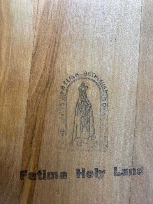 Statueta scena biblic handmade Maria Isus Fatima Bethlehem lemn maslin